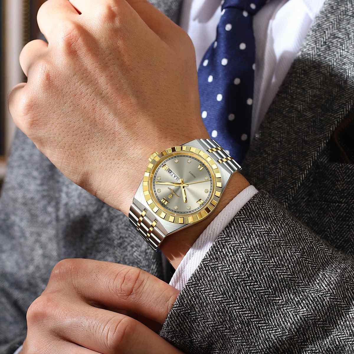 POEDAGAR Men’s Luxury Quartz Watch – Stainless Steel, Luminous & Waterproof
