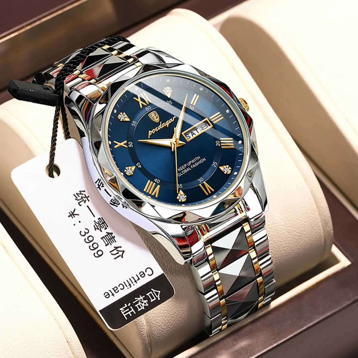 POEDAGAR Business Watch for Men – Elegant, Durable & Date Display
