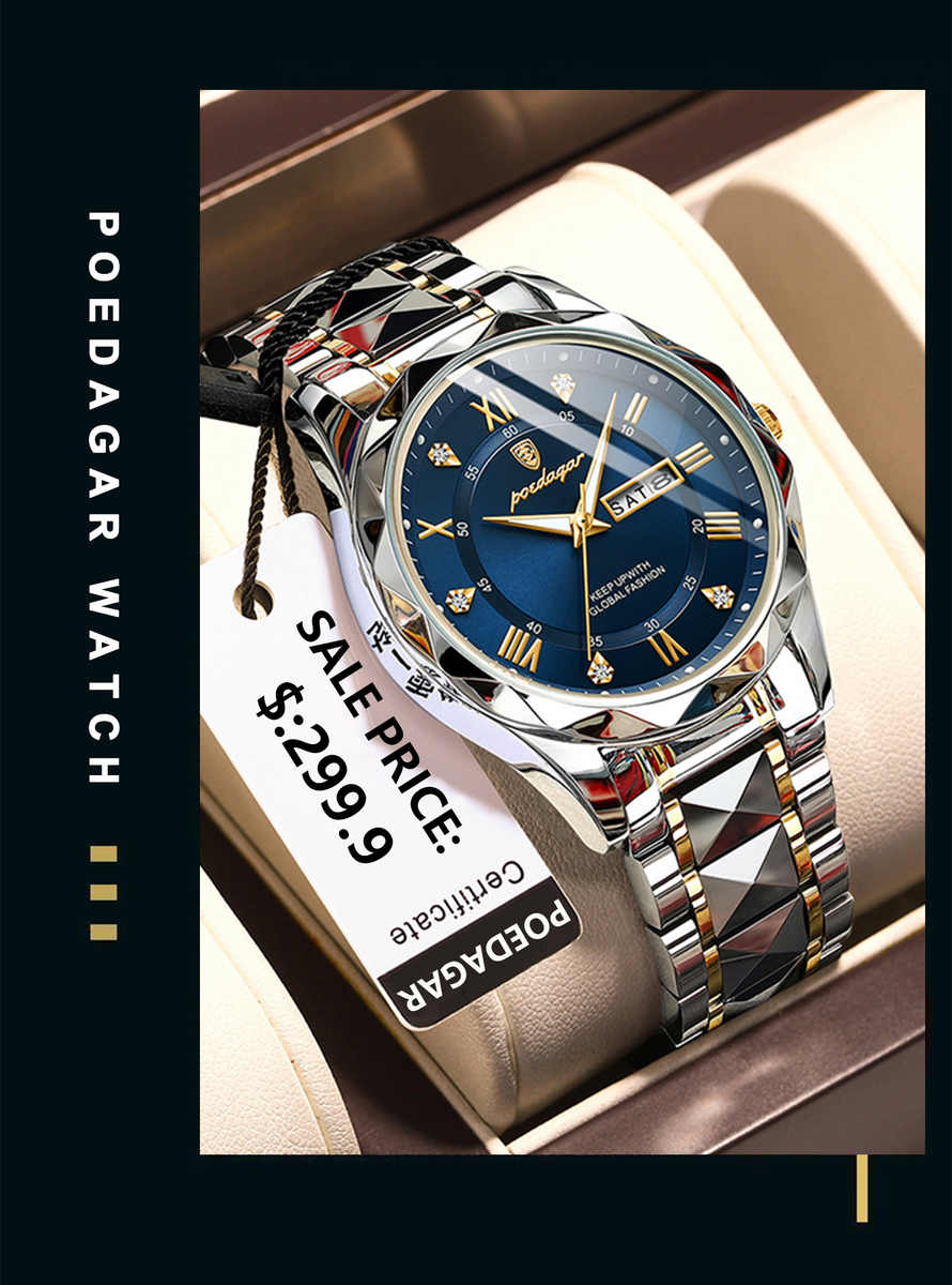 POEDAGAR Business Watch for Men – Elegant, Durable & Date Display