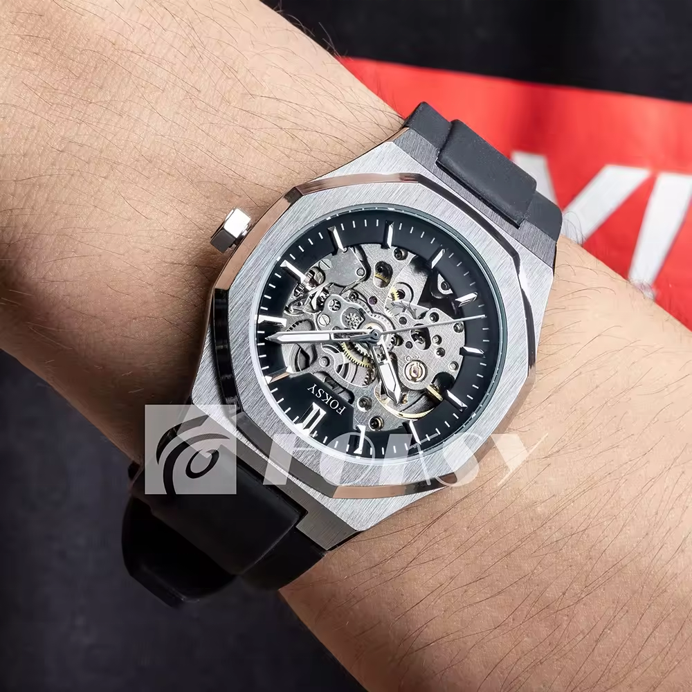 Men’s Premium Automatic Watch – Skeleton Design, Custom Branding, Waterproof