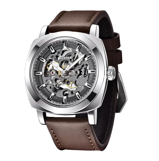 Aureon Automatic Skeleton Watch – Luxury Mechanical Timepiece for Men