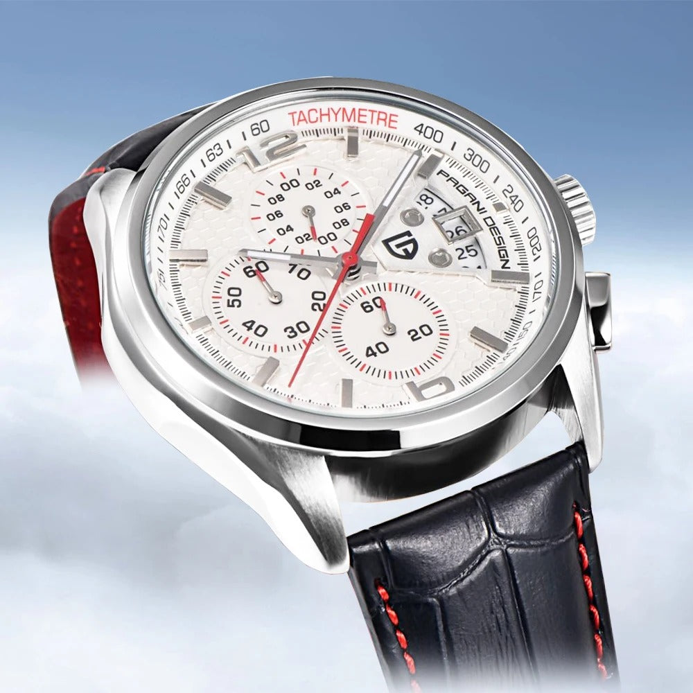 Luxury Men’s Leather Quartz Watch – Elegant, Water-Resistant Timepiece