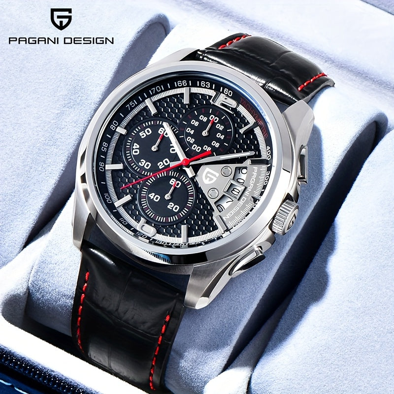 Luxury Men’s Leather Quartz Watch – Elegant, Water-Resistant Timepiece