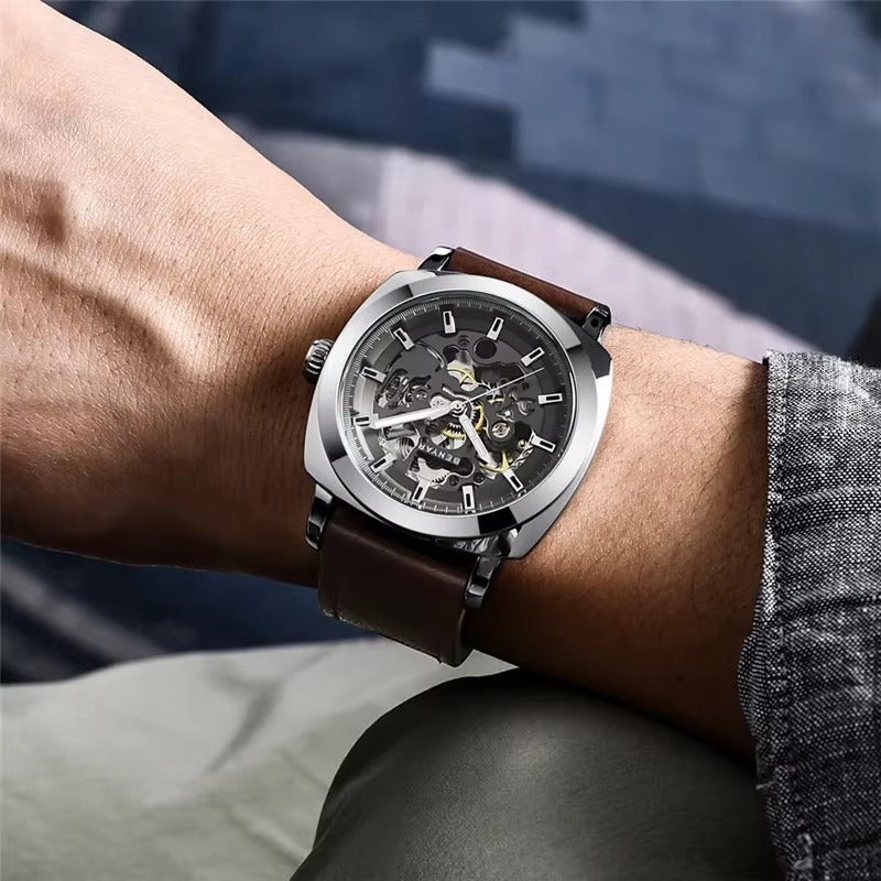 Aureon Automatic Skeleton Watch – Luxury Mechanical Timepiece for Men