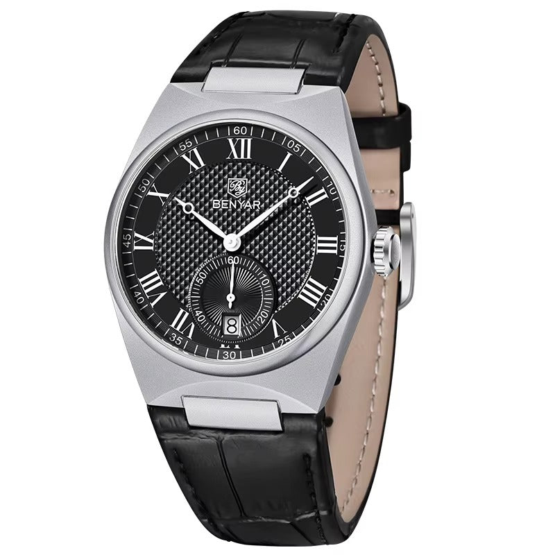 BENYAR Men’s Luxury Quartz Watch – Waterproof Leather Business Timepiece