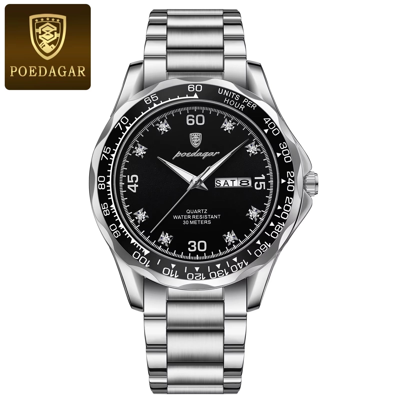 POEDAGAR Men’s Sport Watch – Date, Week & Luminous Display