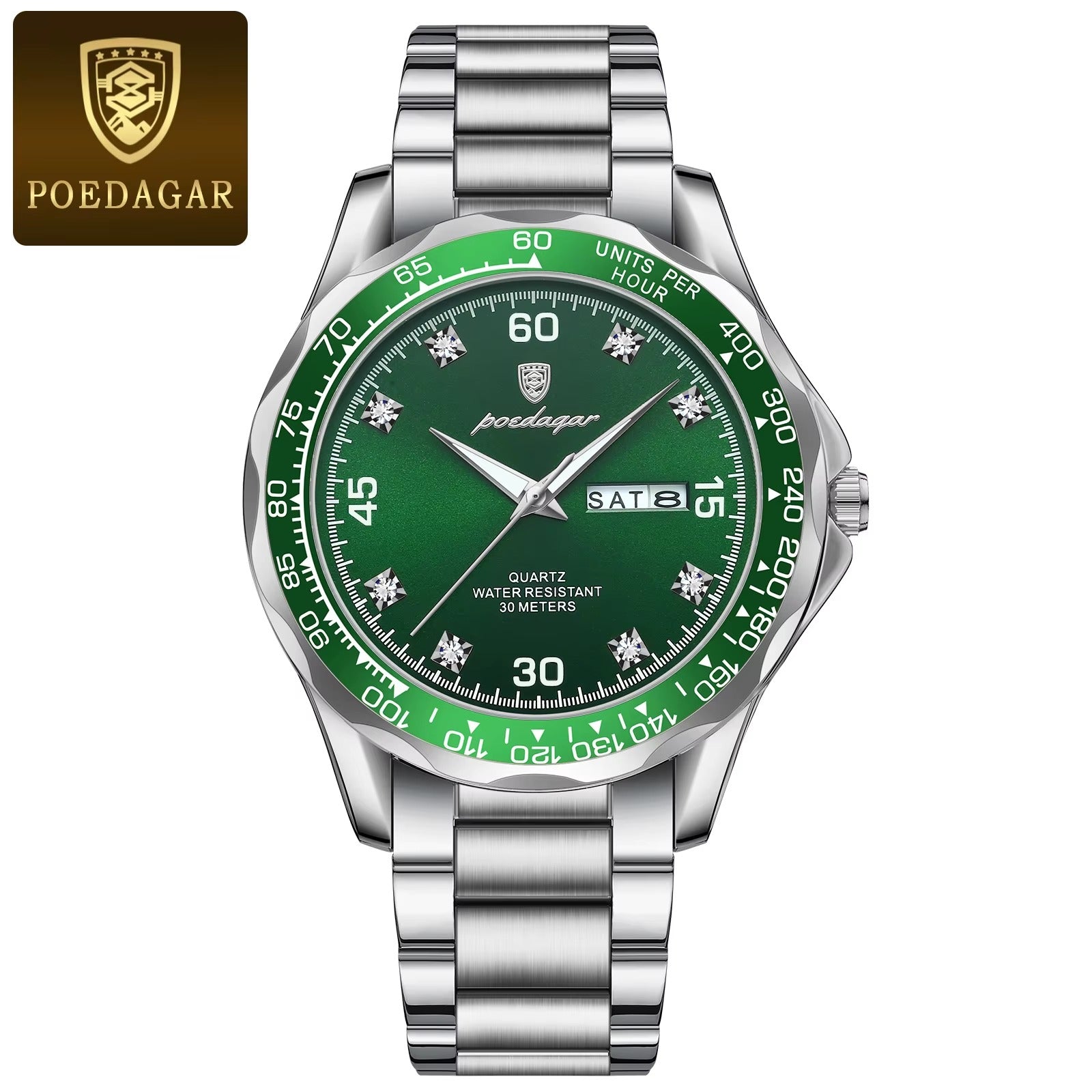 POEDAGAR Men’s Sport Watch – Date, Week & Luminous Display