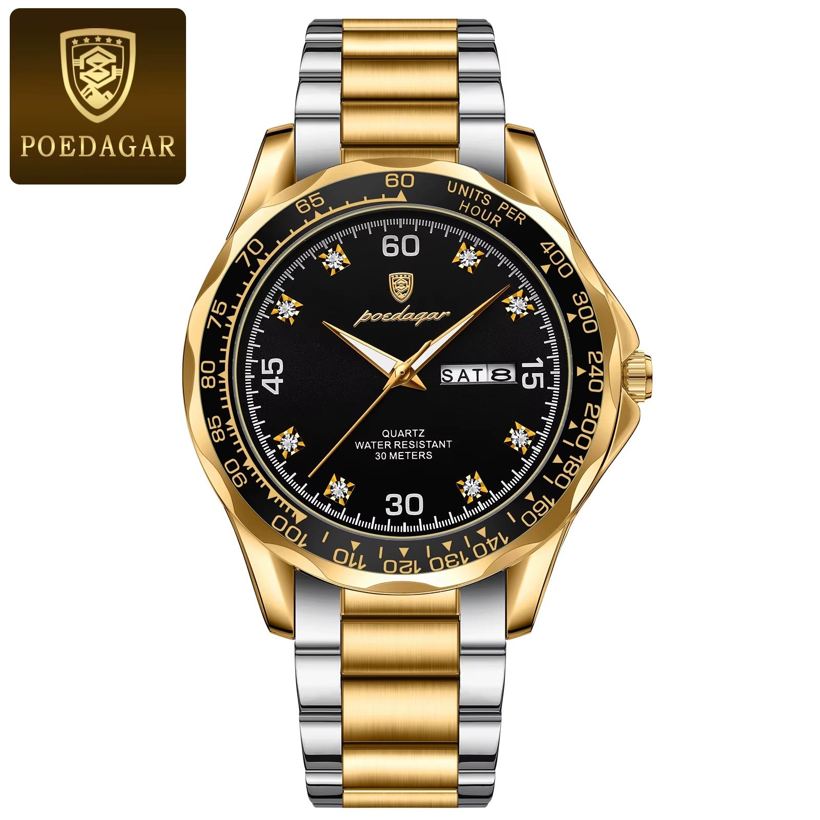 POEDAGAR Men’s Sport Watch – Date, Week & Luminous Display