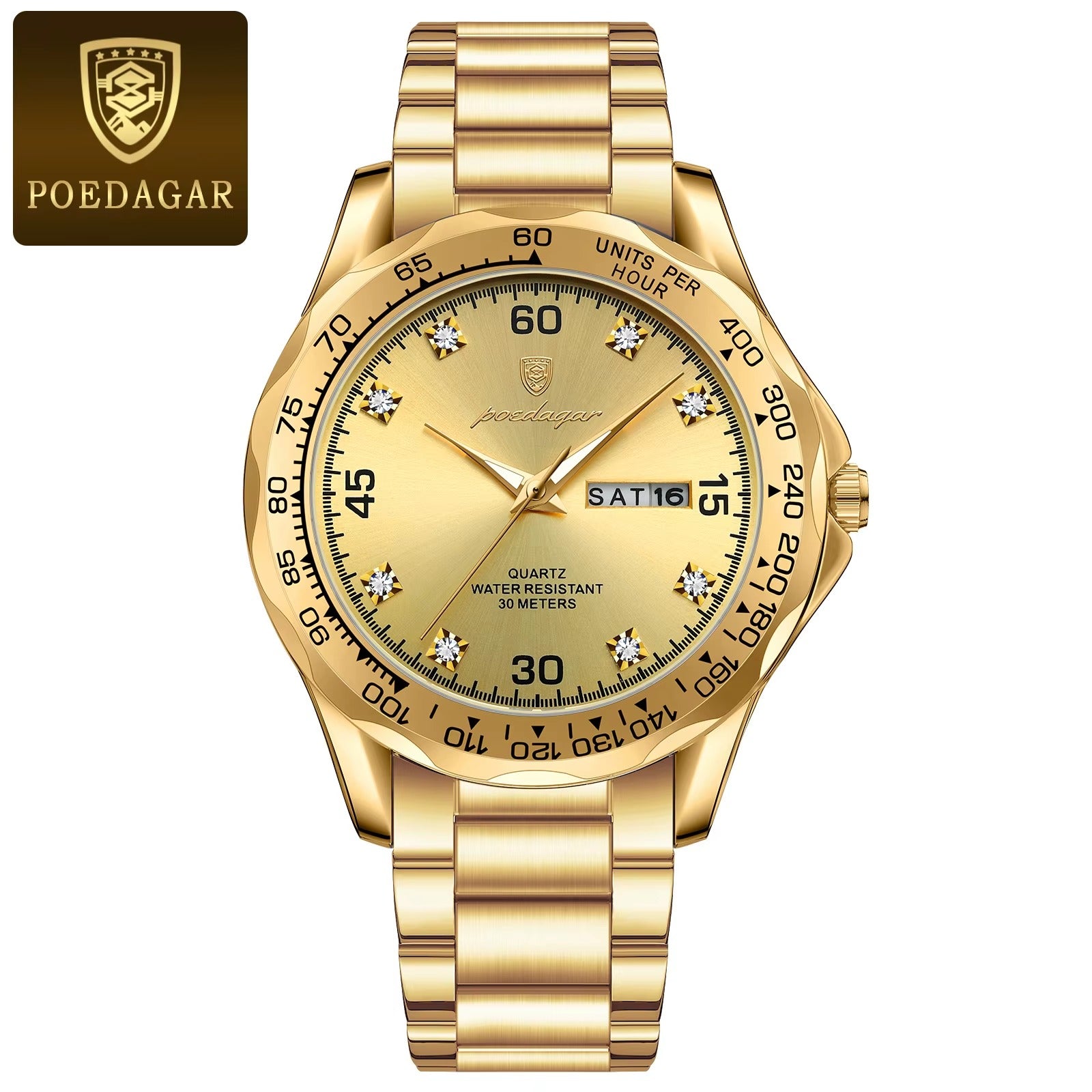 POEDAGAR Men’s Sport Watch – Date, Week & Luminous Display