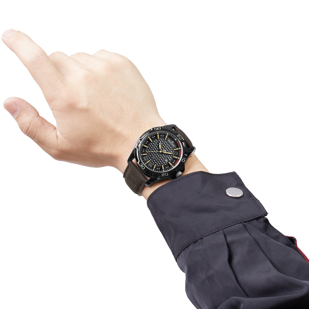 NAVIFORCE Luxury Quartz Watch – Fashionable Leather Strap for Men