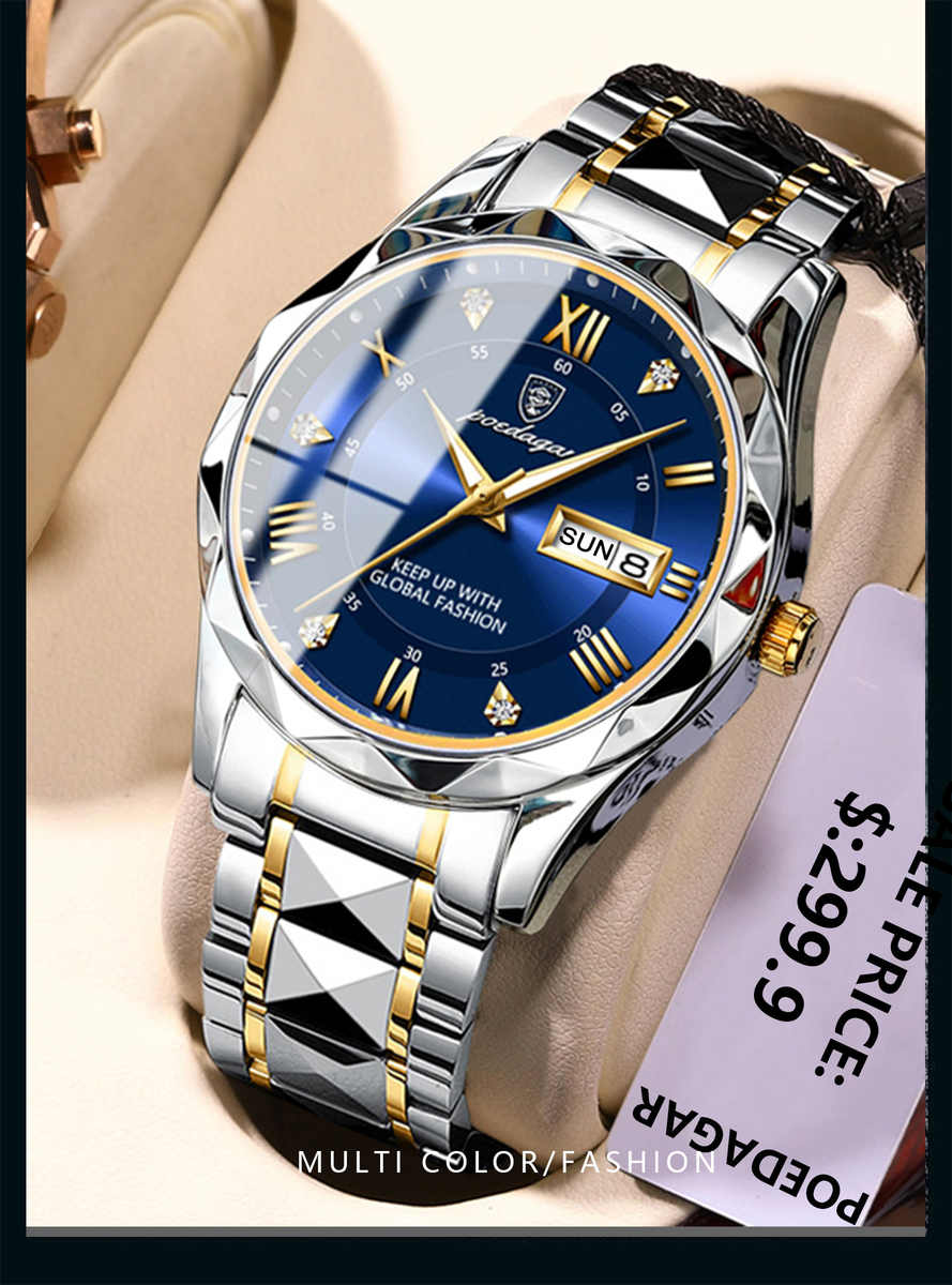 POEDAGAR Business Watch for Men – Elegant, Durable & Date Display