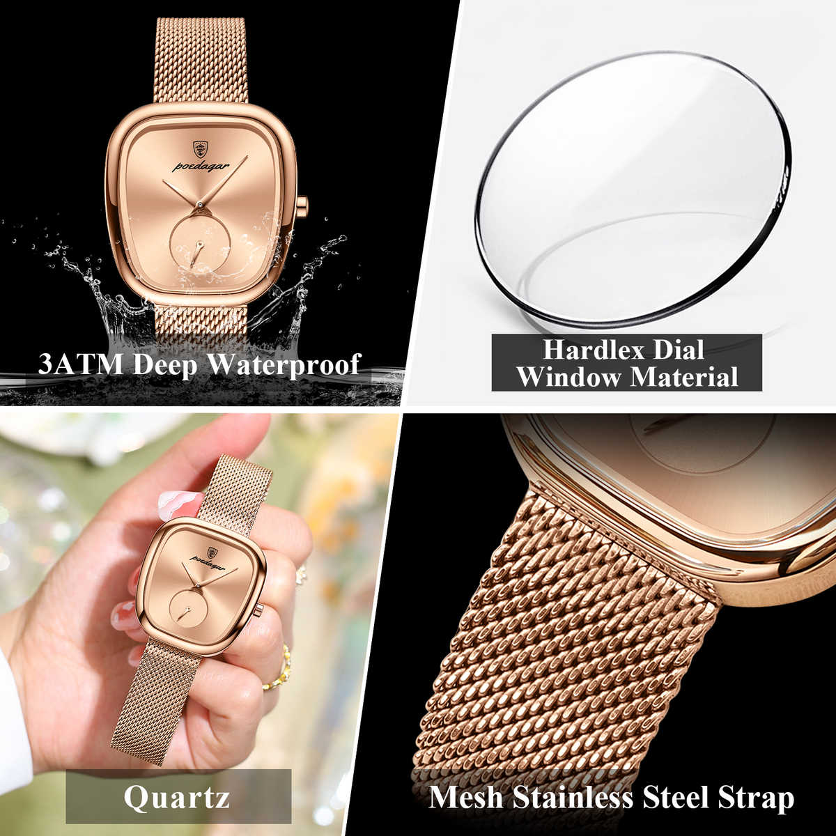 POEDAGAR Luxury Women’s Watch – Elegant Stainless Steel & Waterproof