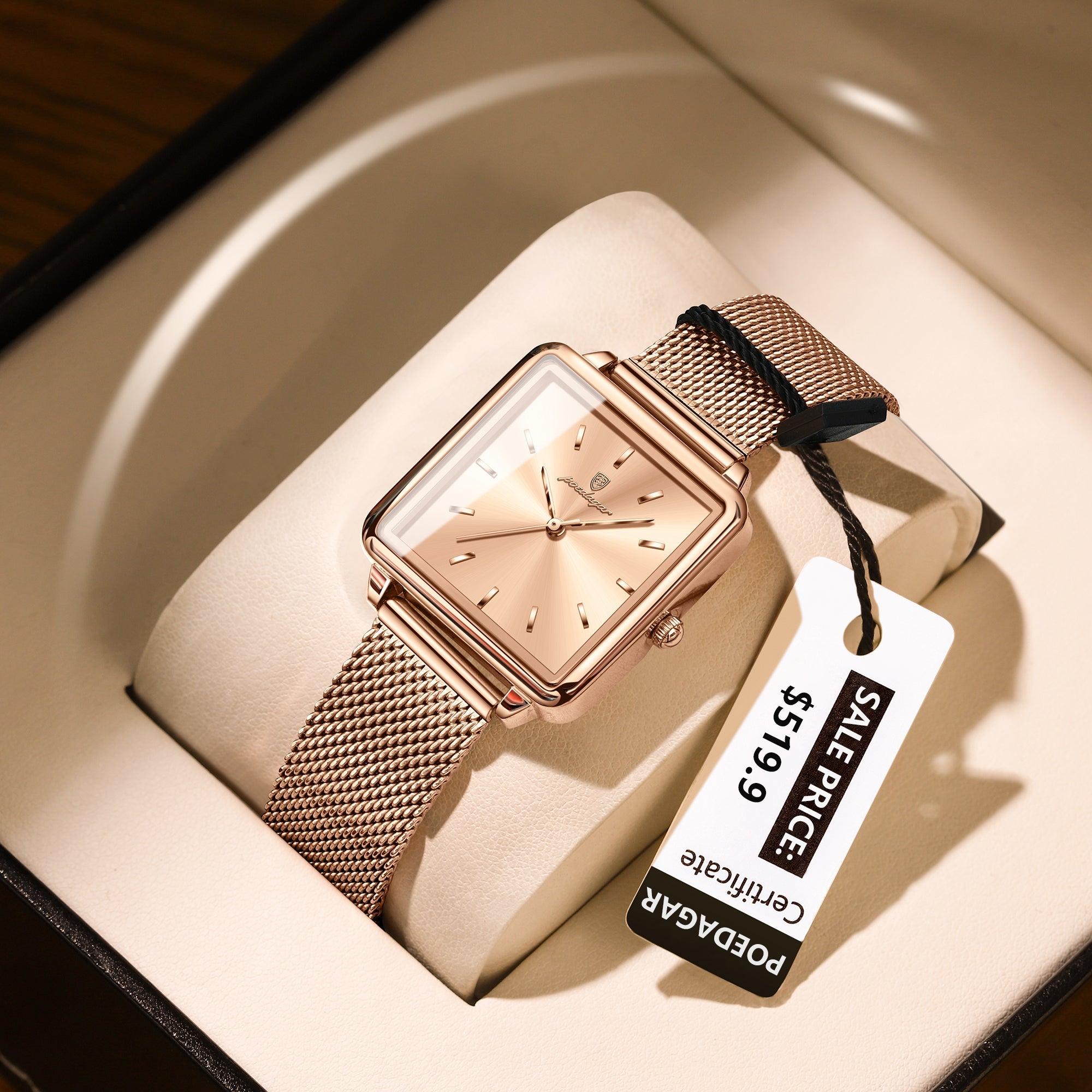 POEDAGAR Stylish Square Watch – Teen Favorite, Waterproof & Trendy