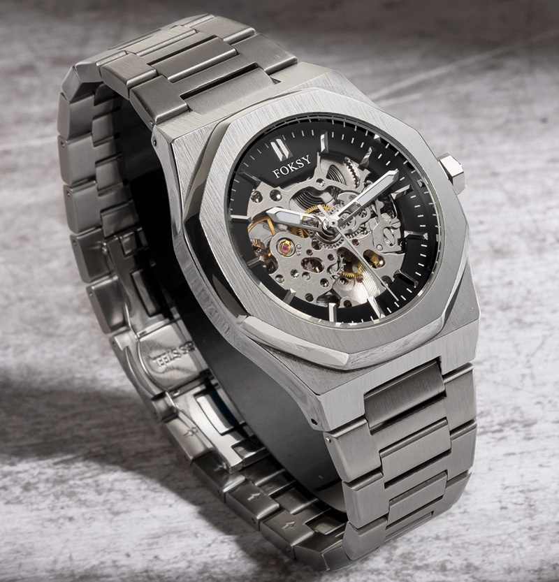 Men’s Premium Automatic Watch – Skeleton Design, Custom Branding, Waterproof