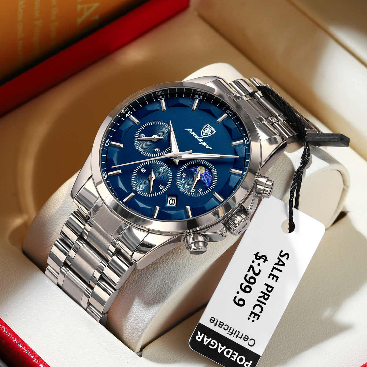 Luxury Men’s Chronograph Watch – Stainless Steel & Waterproof