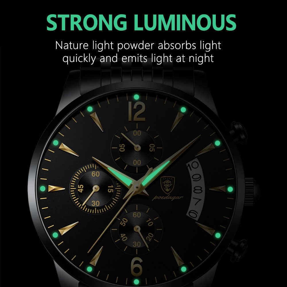 POEDAGAR Trendy Men’s Quartz Watch – Youth Style & Elegant Design