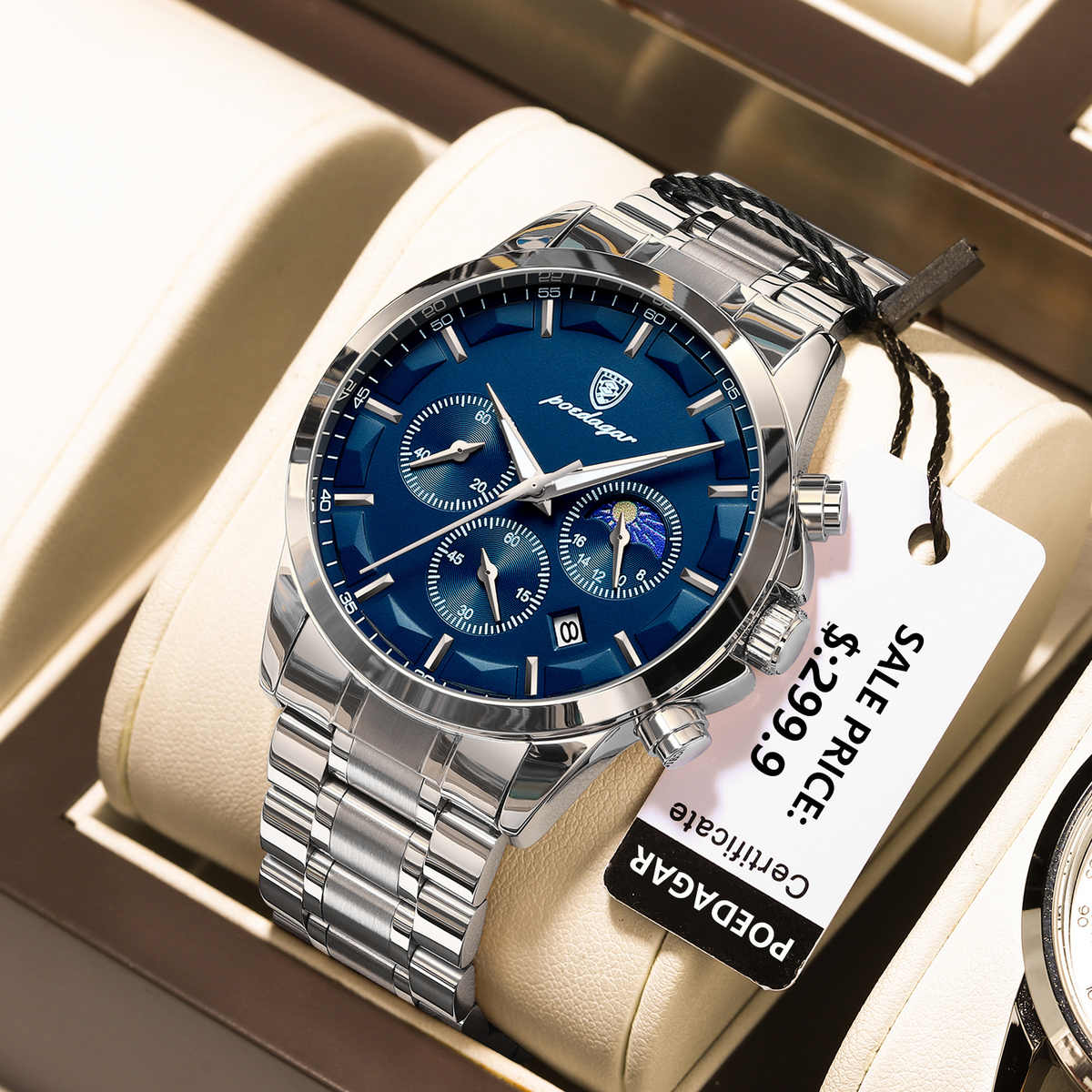 Luxury Men’s Chronograph Watch – Stainless Steel & Waterproof