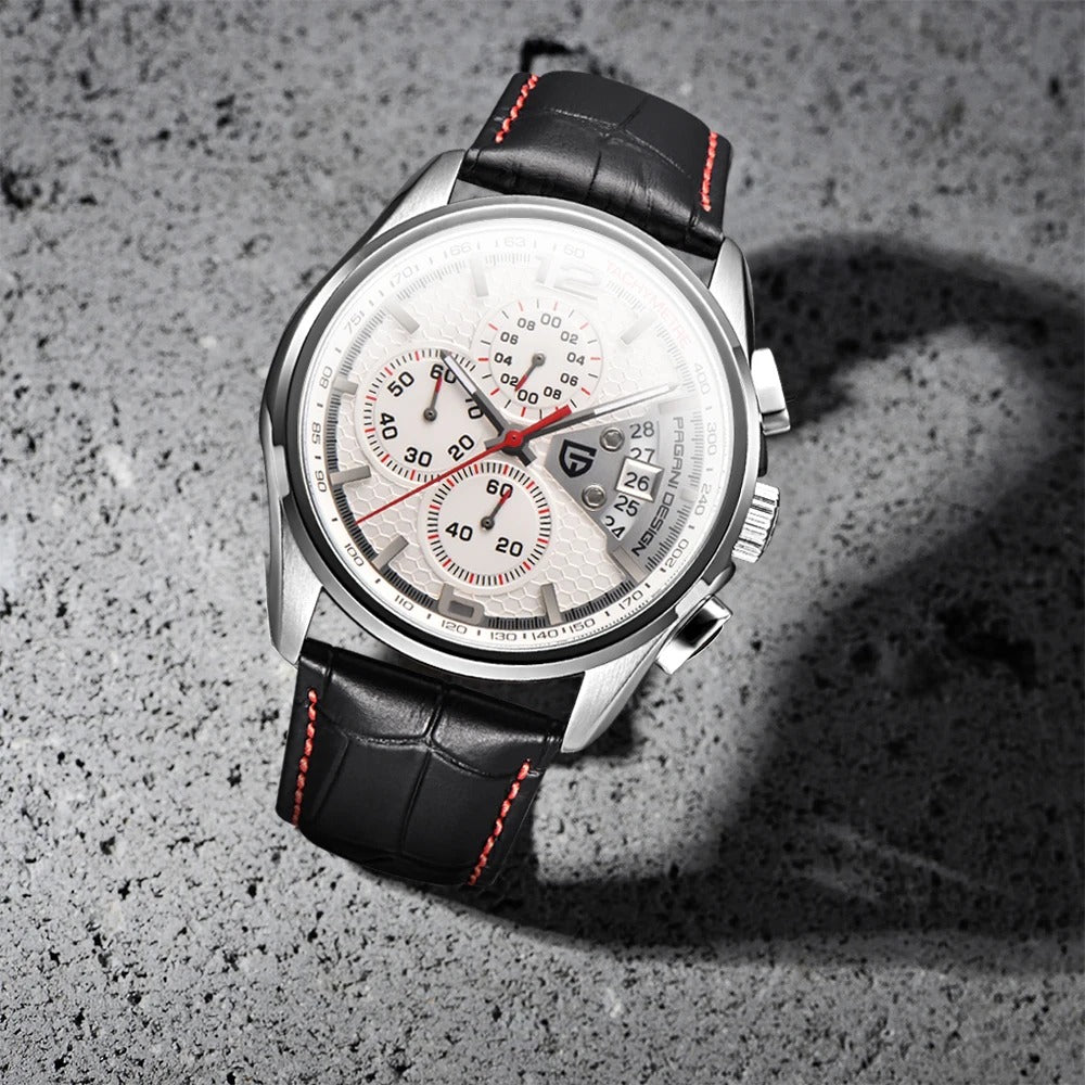 Luxury Men’s Leather Quartz Watch – Elegant, Water-Resistant Timepiece