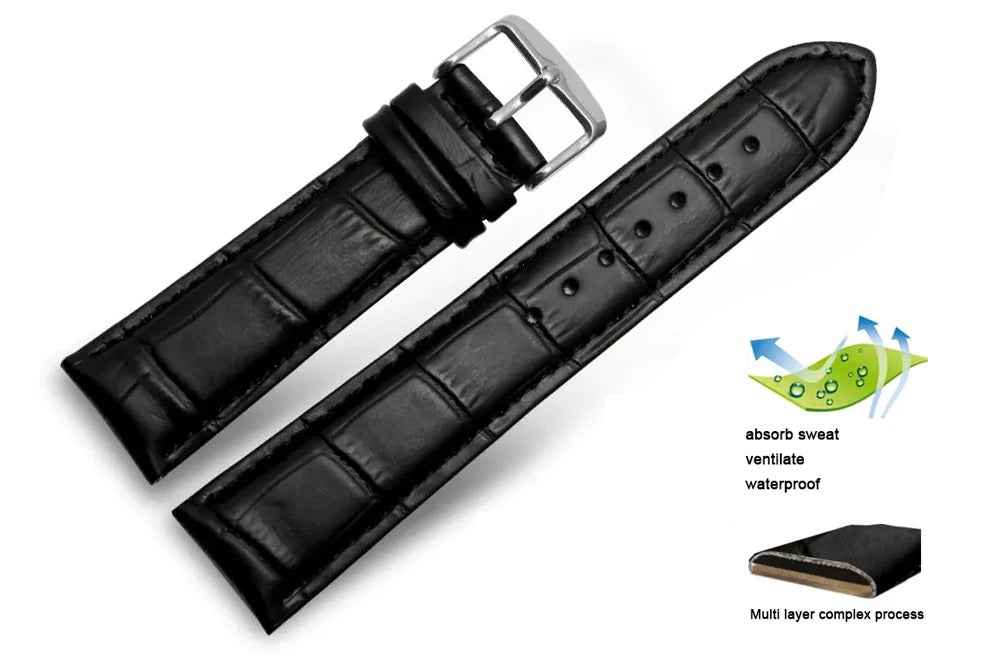 Luxury Men’s Leather Quartz Watch – Elegant, Water-Resistant Timepiece