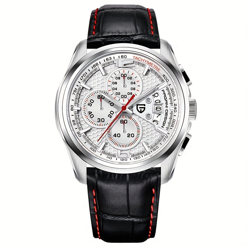 Luxury Men’s Leather Quartz Watch – Elegant, Water-Resistant Timepiece