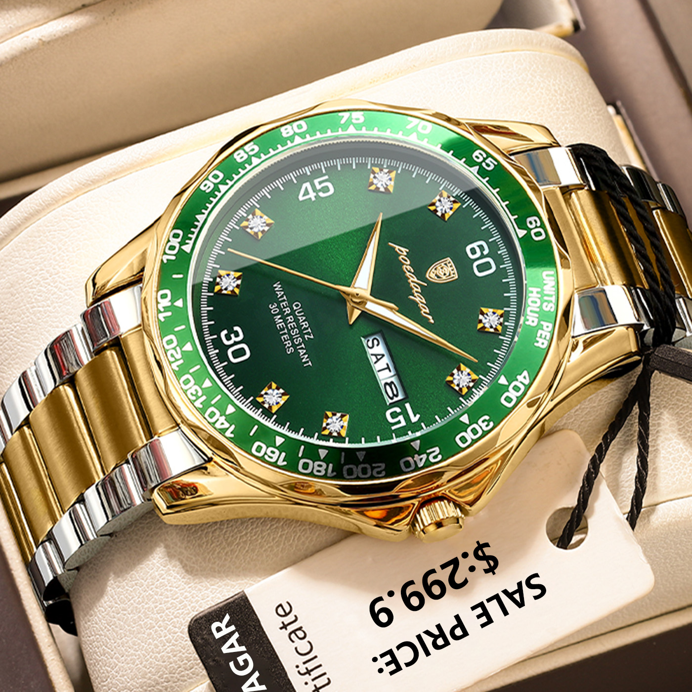 POEDAGAR Men’s Sport Watch – Date, Week & Luminous Display
