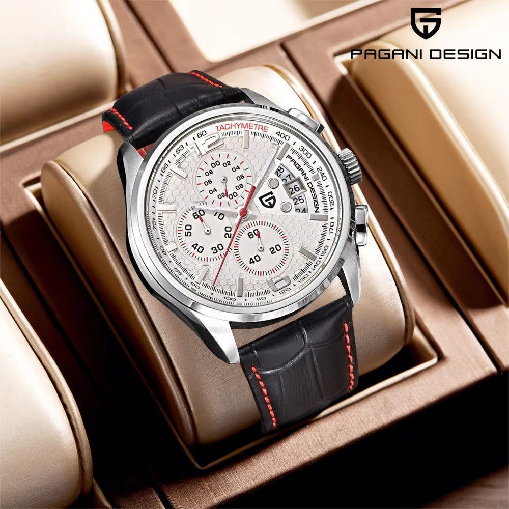 Luxury Men’s Leather Quartz Watch – Elegant, Water-Resistant Timepiece