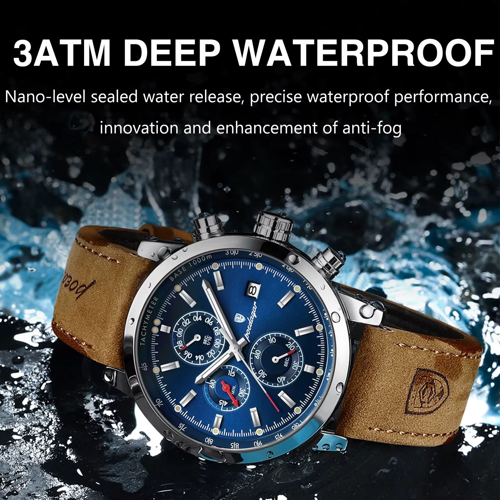 POEDAGAR Luxury Sports Men’s Watch – Luminous & Waterproof