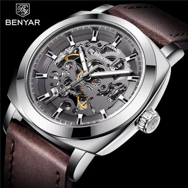 Aureon Automatic Skeleton Watch – Luxury Mechanical Timepiece for Men