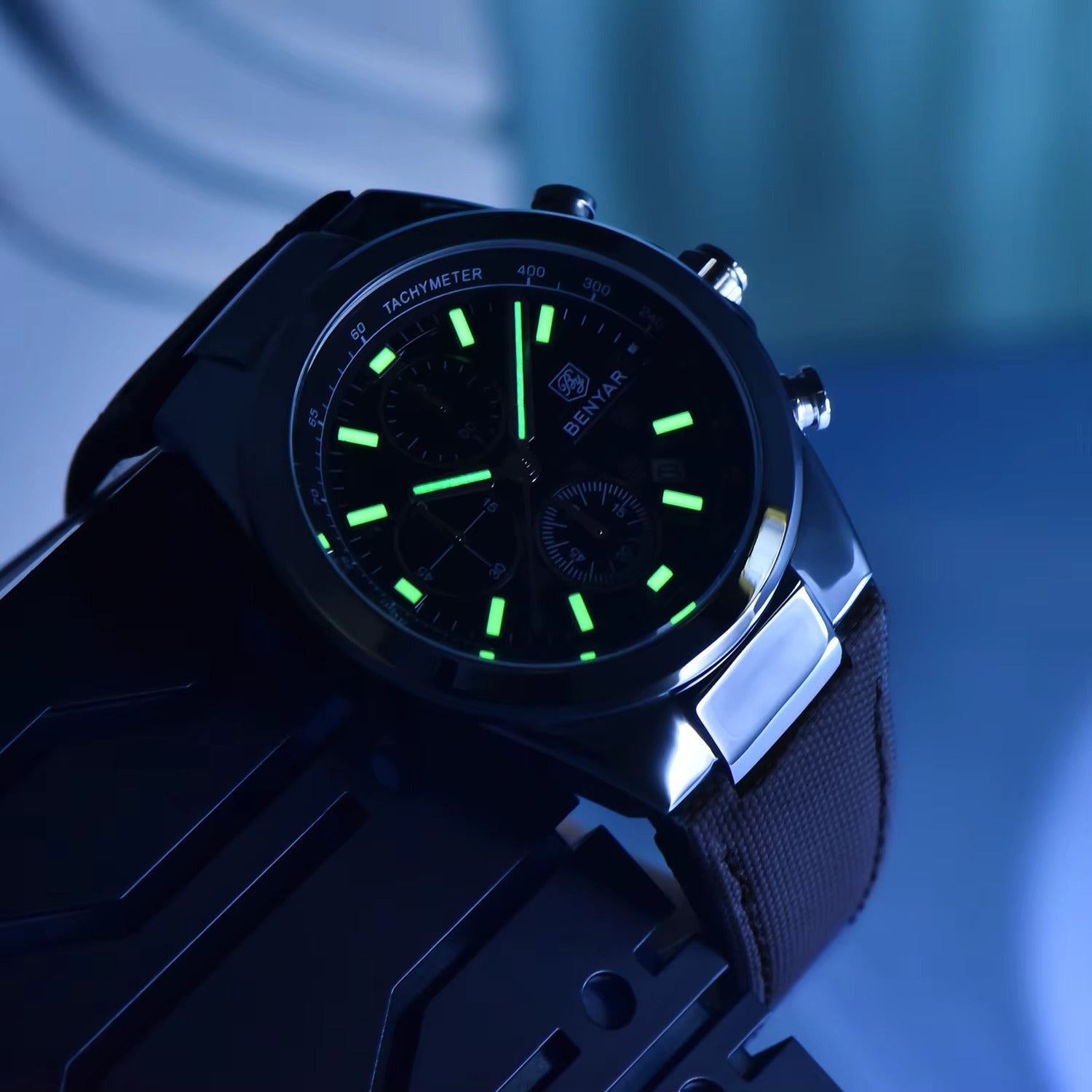 Luxury Men’s Chronograph Watch – Genuine Leather & Waterproof