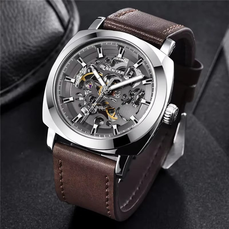 Aureon Automatic Skeleton Watch – Luxury Mechanical Timepiece for Men
