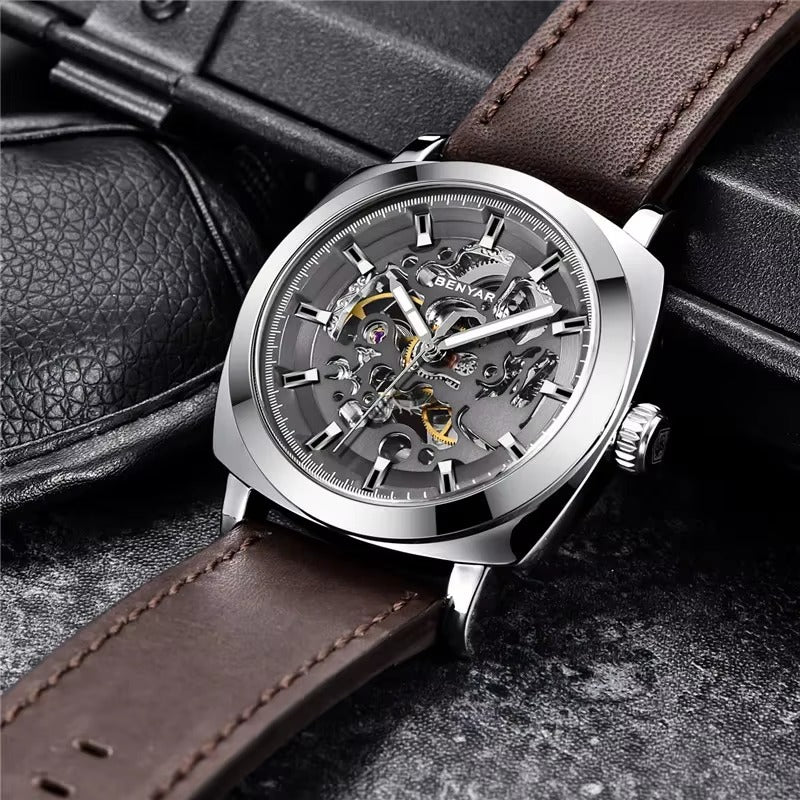 Aureon Automatic Skeleton Watch – Luxury Mechanical Timepiece for Men