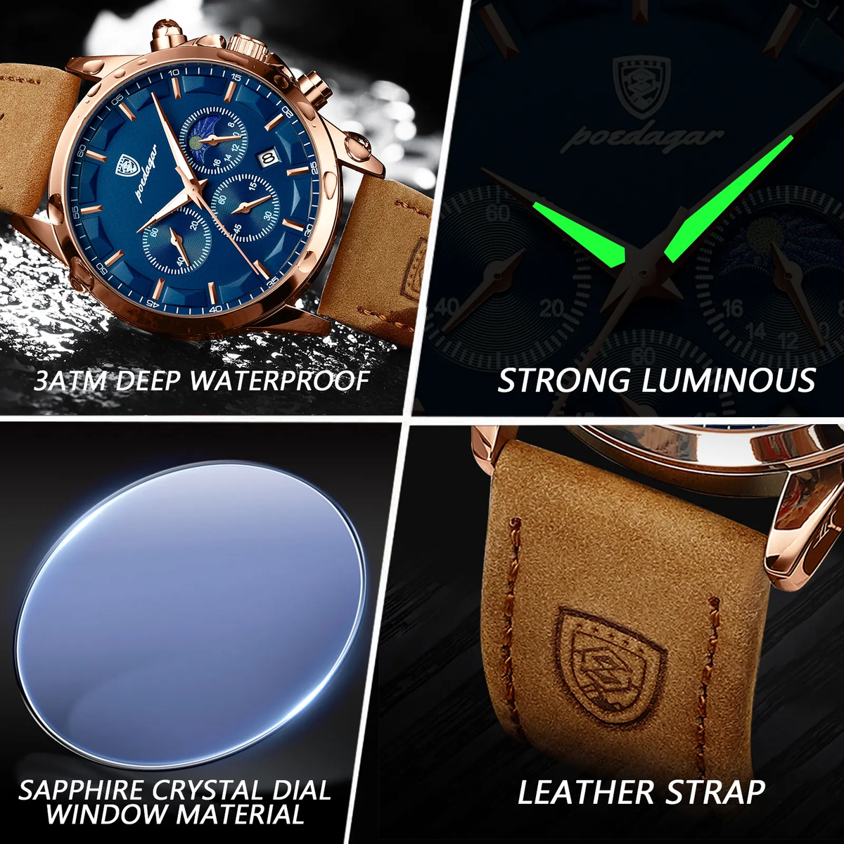Genuine Automatic Watch for Men – Trendy Waterproof Timepiece