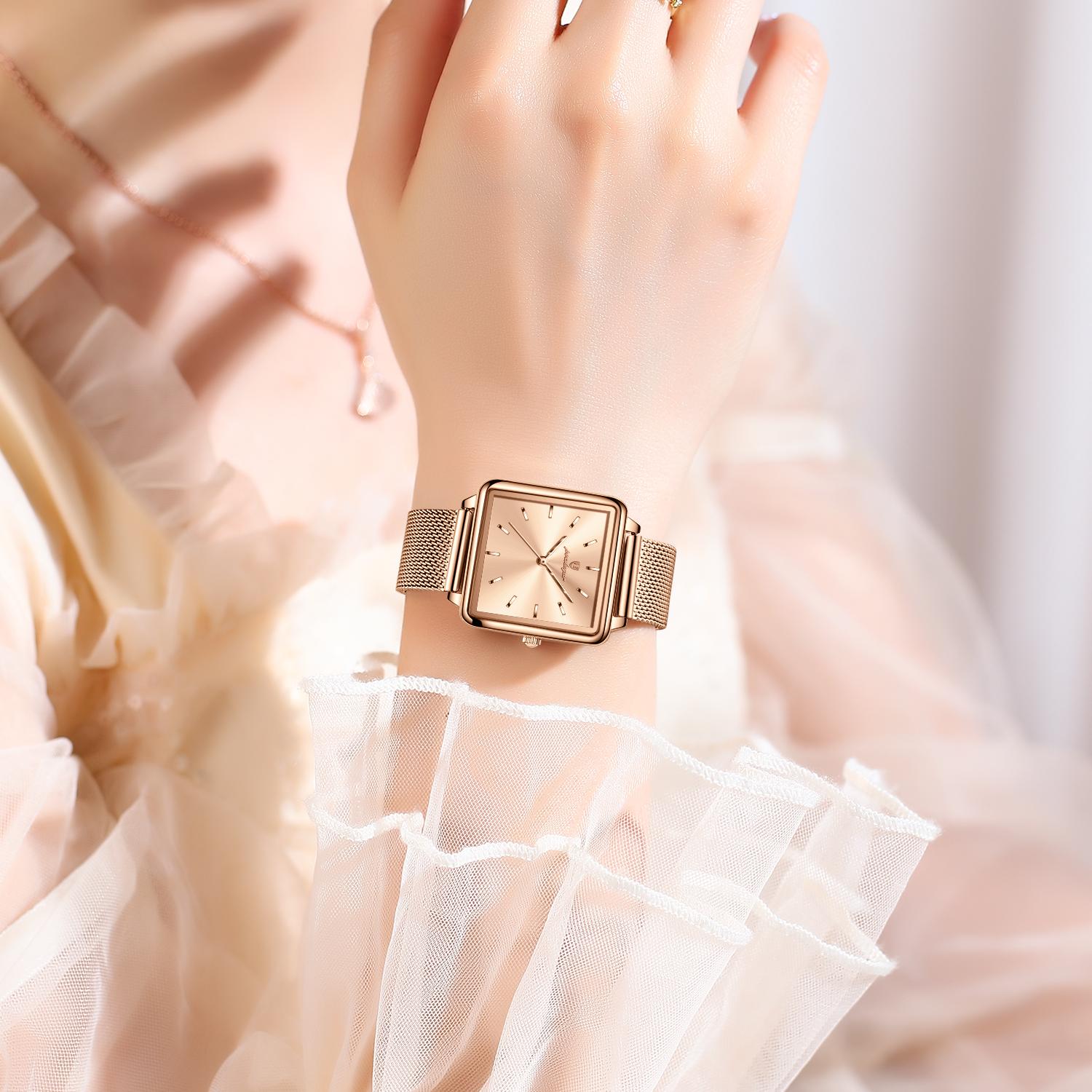 POEDAGAR Stylish Square Watch – Teen Favorite, Waterproof & Trendy