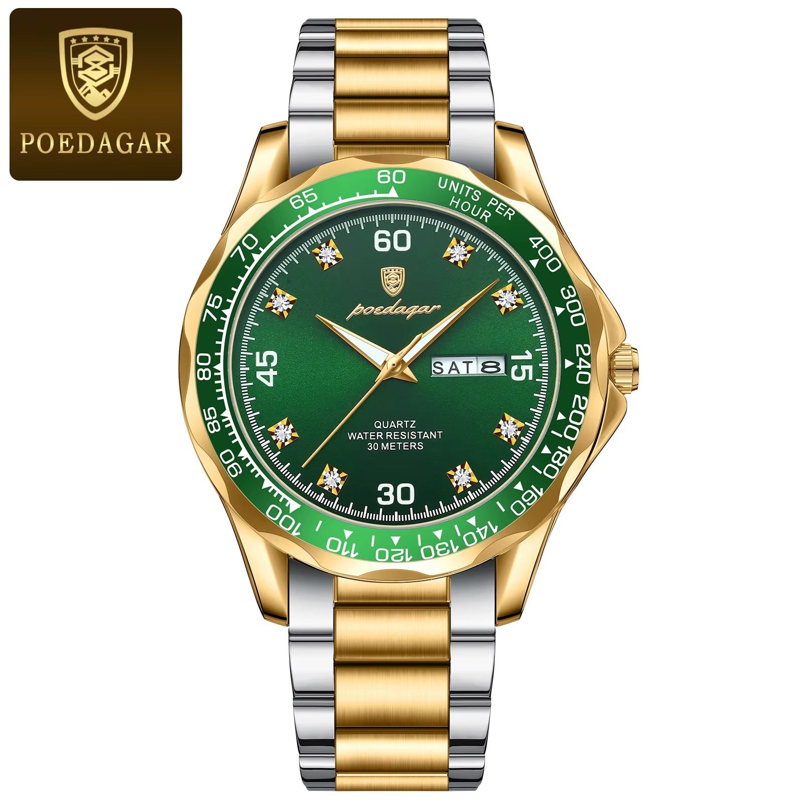 POEDAGAR Men’s Sport Watch – Date, Week & Luminous Display