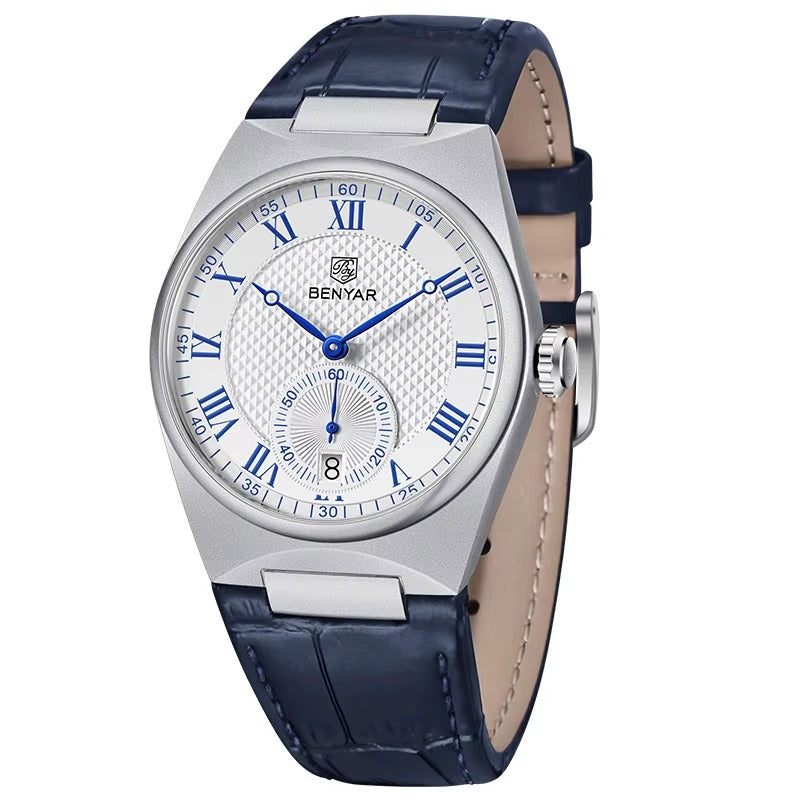 BENYAR Men’s Luxury Quartz Watch – Waterproof Leather Business Timepiece